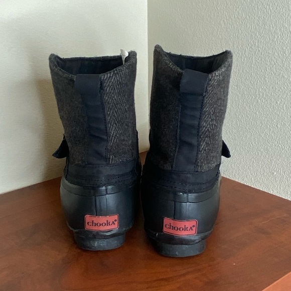 CHOOKA Step-In Duck Herringbone Boots, Women’s 9, Matte Black - Picture 7 of 13